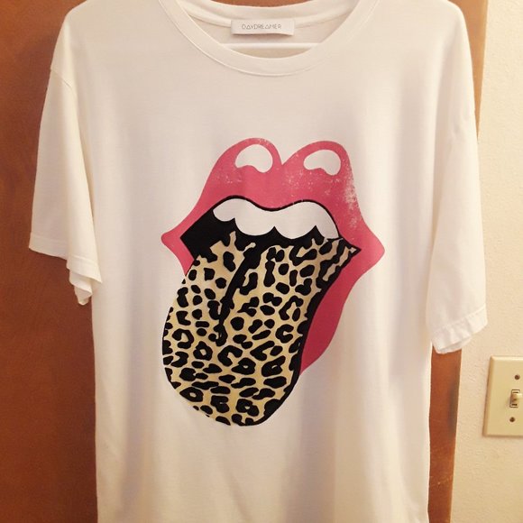 Daydreamer Tops Daydreamer Rolling Stones Cheetah Tongue